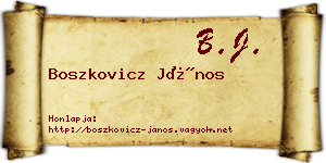 Boszkovicz János névjegykártya