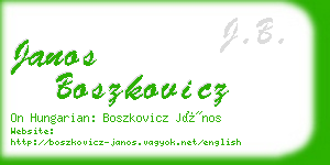 janos boszkovicz business card